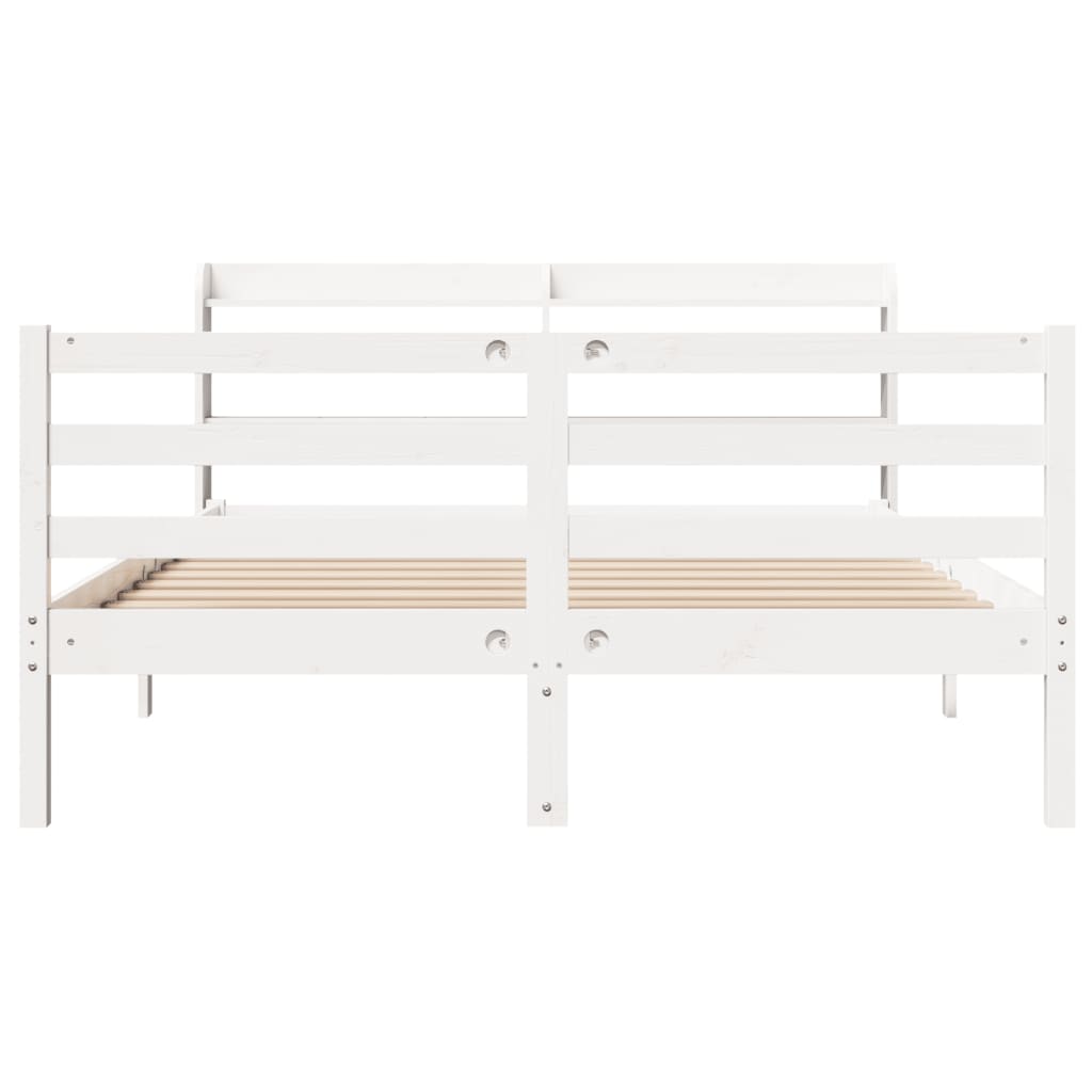 Sengeramme Med Hodegavl Hvit 140X200 Cm Heltre Furu