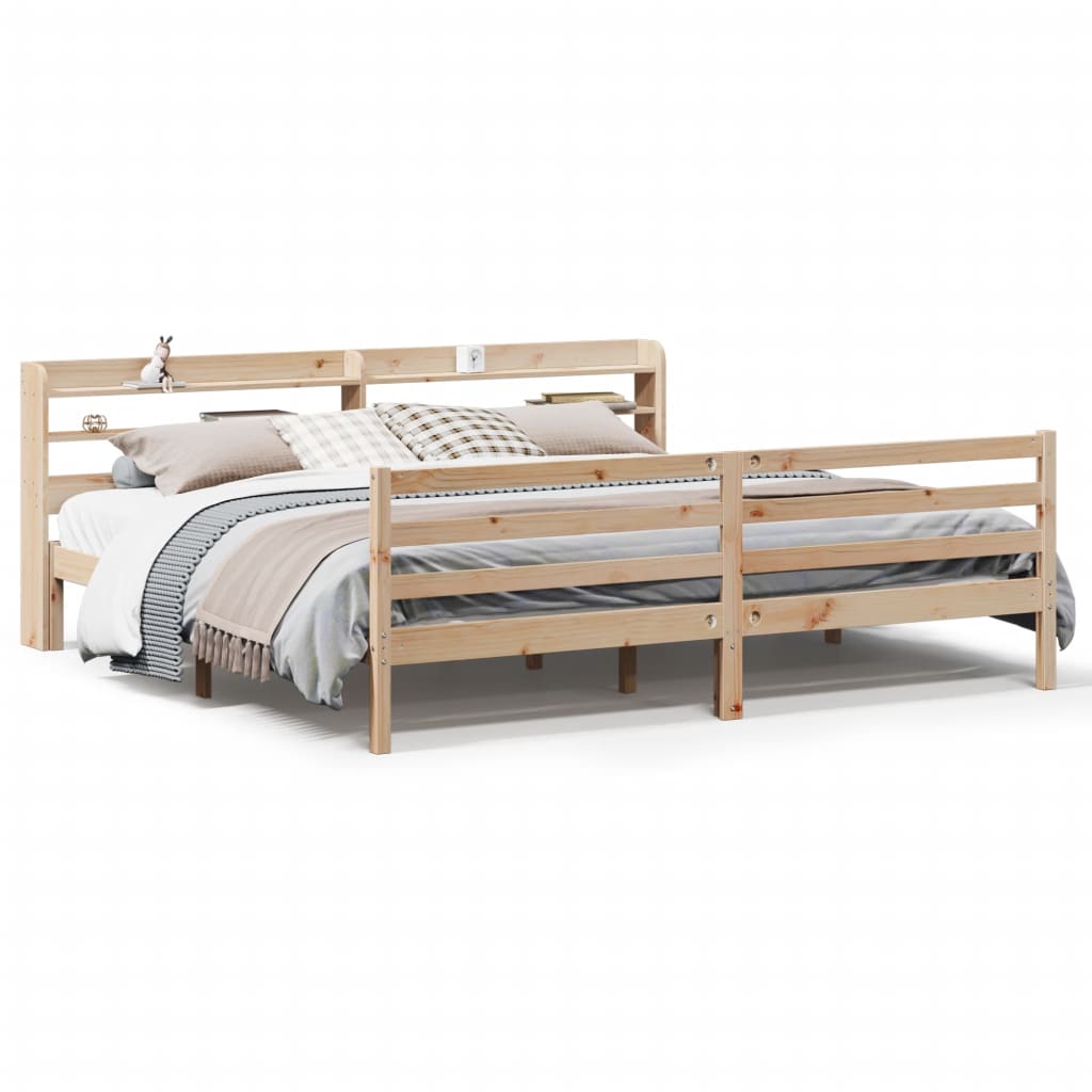 Sengeramme Med Hodegavl 200X200 Cm Heltre Furu