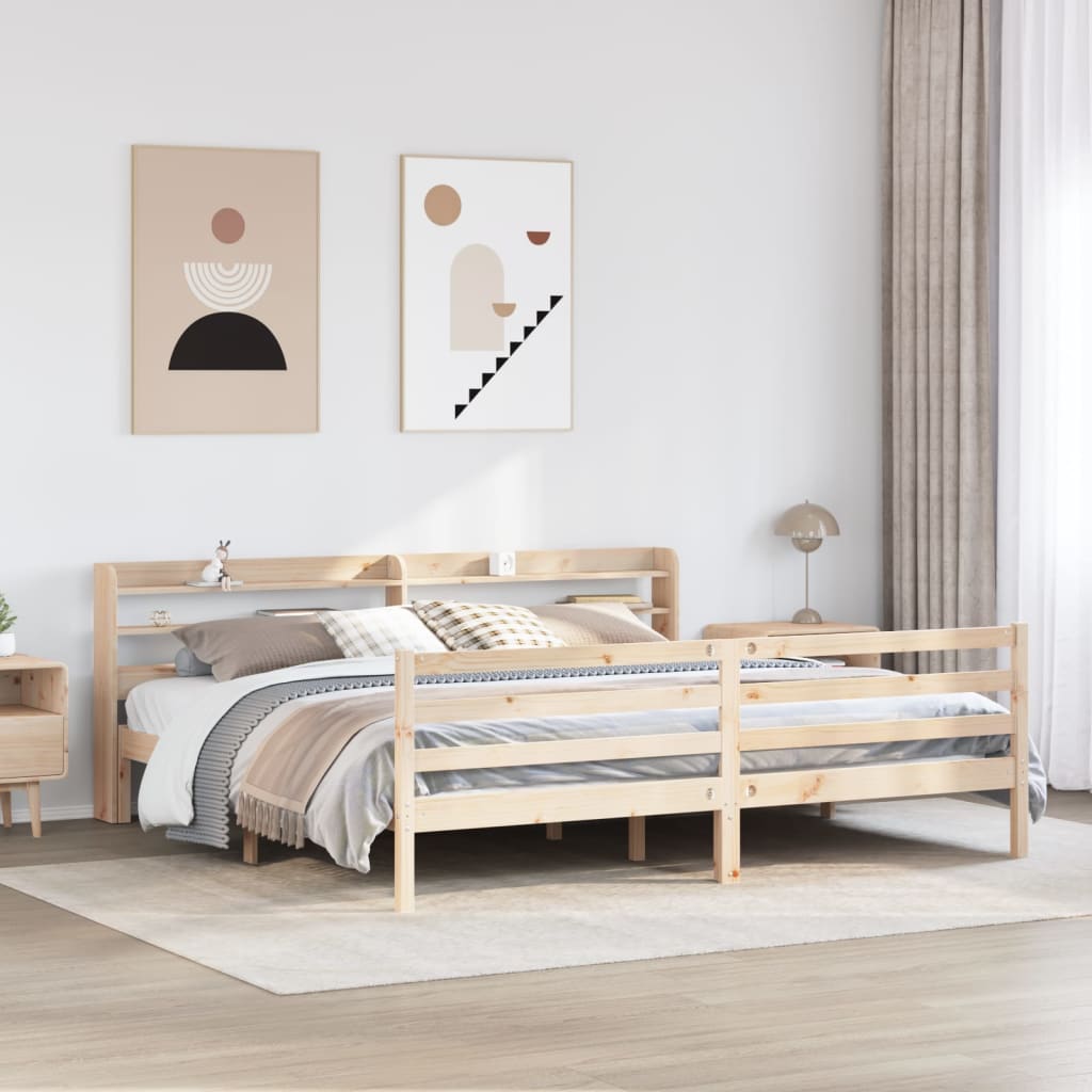 Sengeramme Med Hodegavl 200X200 Cm Heltre Furu