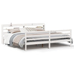 Sengeramme Med Hodegavl Hvit 200X200 Cm Heltre Furu