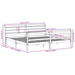 Sengeramme Med Hodegavl Hvit 200X200 Cm Heltre Furu