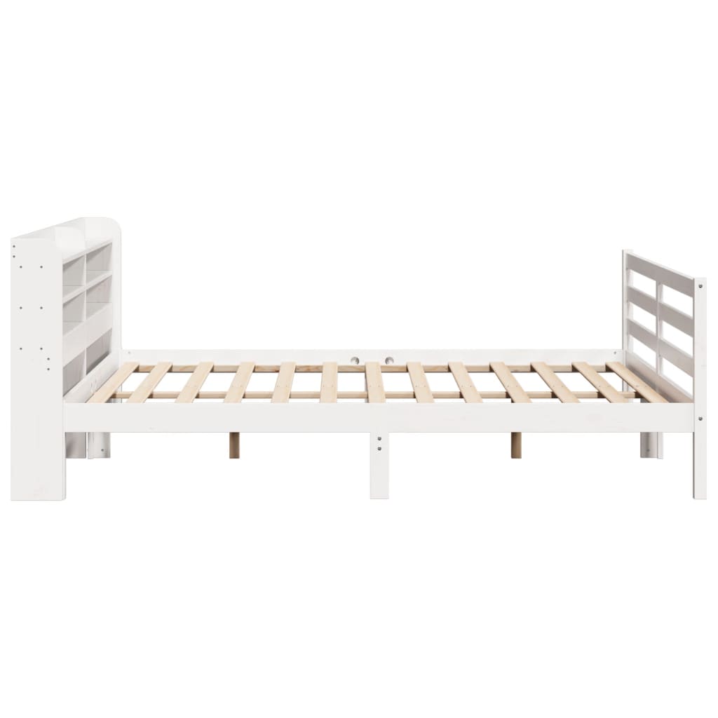 Sengeramme Med Hodegavl Hvit 200X200 Cm Heltre Furu