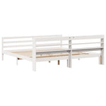 Sengeramme Med Hodegavl Hvit 200X200 Cm Heltre Furu