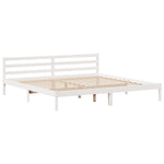 Sengeramme Med Hodegavl Hvit 200X200 Cm Heltre Furu