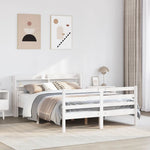 Sengeramme Med Hodegavl Hvit 140X200 Cm Heltre Furu