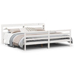 Sengeramme Med Hodegavl Hvit 200X200 Cm Heltre Furu