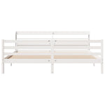 Sengeramme Med Hodegavl Hvit 200X200 Cm Heltre Furu
