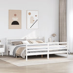Sengeramme Med Hodegavl Hvit 200X200 Cm Heltre Furu