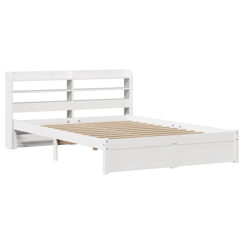 Sengeramme Med Hodegavl Hvit 140X190 Cm Heltre Furu