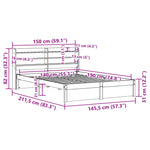 Sengeramme Med Hodegavl Hvit 140X190 Cm Heltre Furu