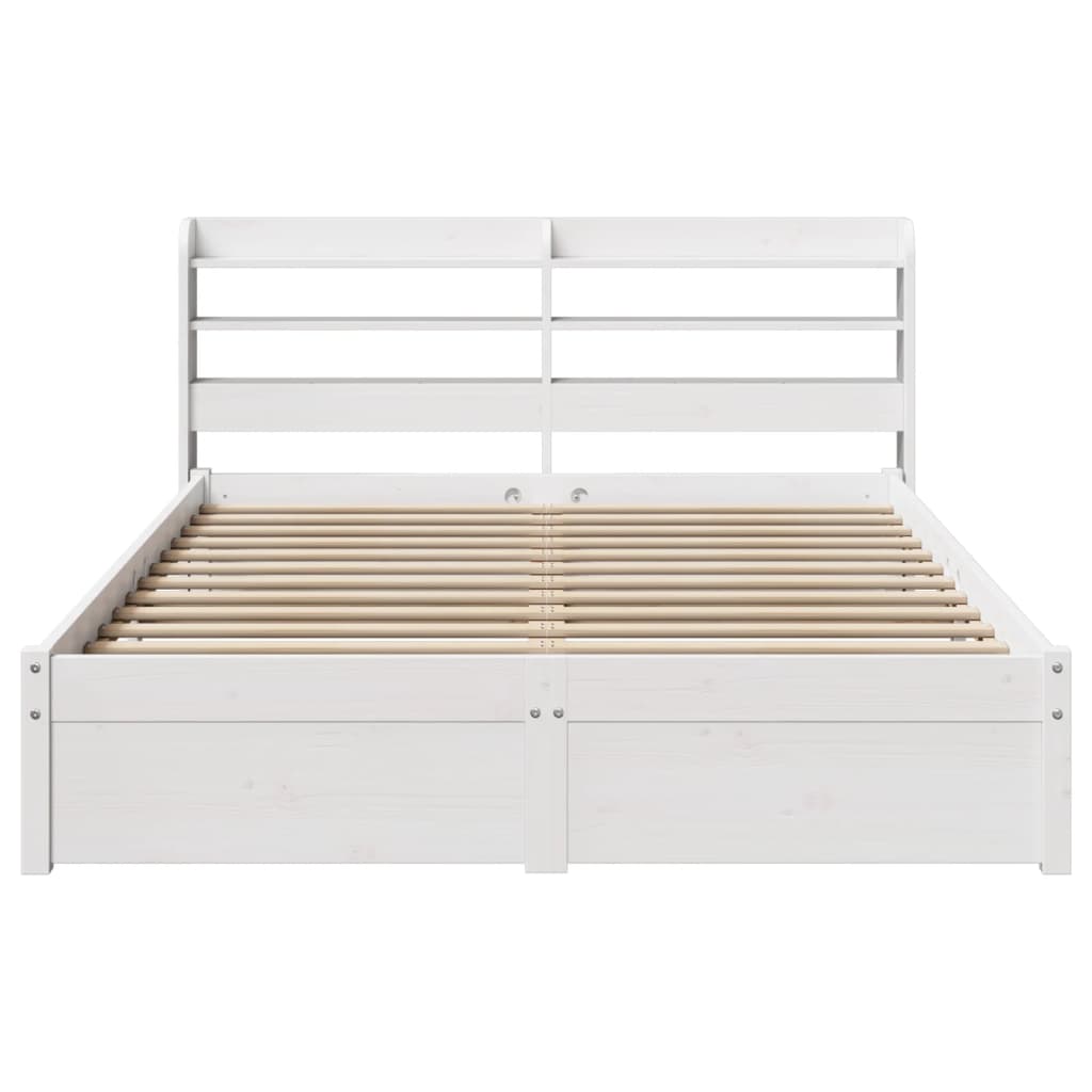 Sengeramme Med Hodegavl Hvit 120X200 Cm Heltre Furu