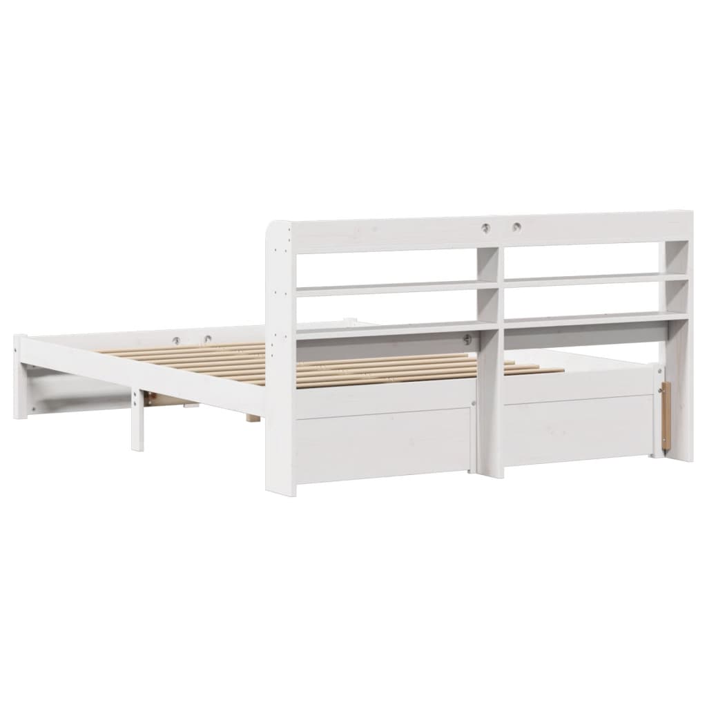 Sengeramme Med Hodegavl Hvit 120X200 Cm Heltre Furu