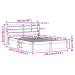 Sengeramme Med Hodegavl 140X200 Cm Heltre Furu
