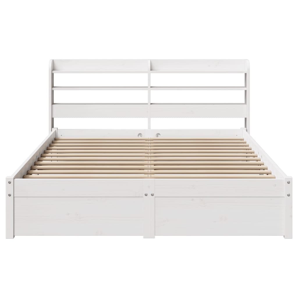 Sengeramme Med Hodegavl Hvit 150X200 Cm Heltre Furu