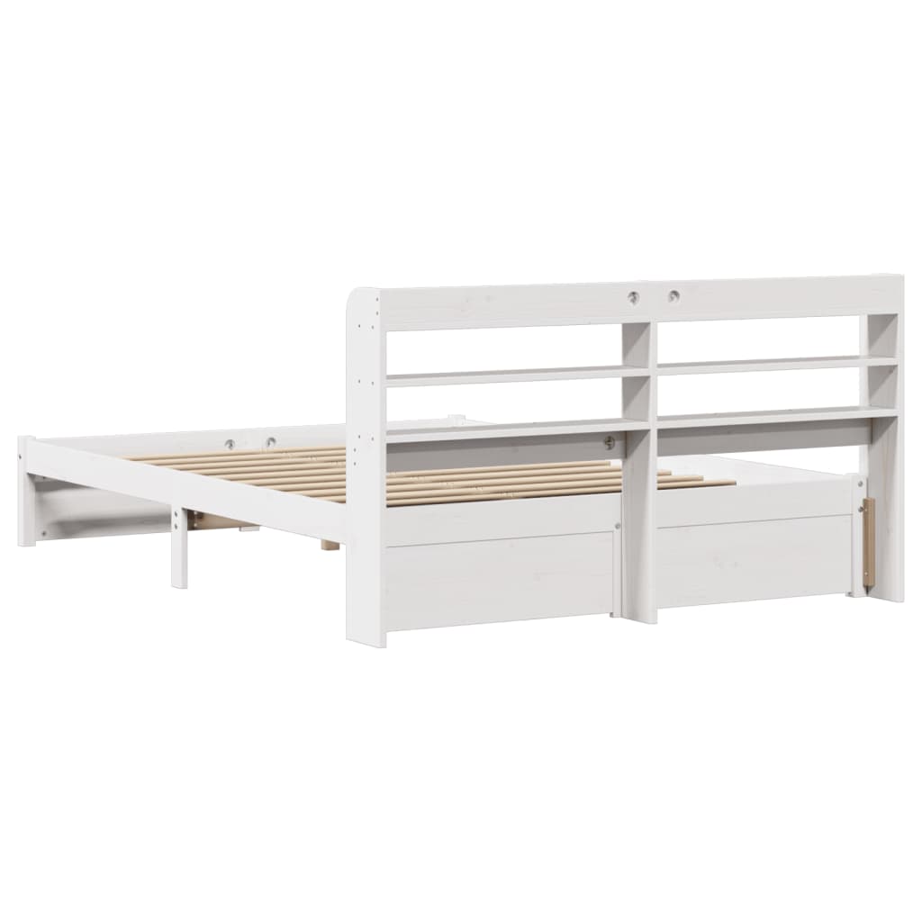 Sengeramme Med Hodegavl Hvit 150X200 Cm Heltre Furu