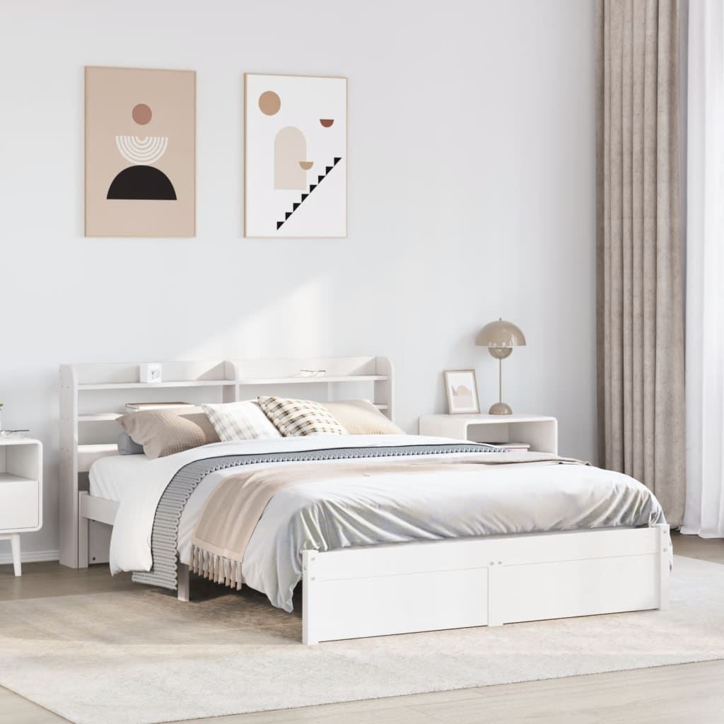Sengeramme Med Hodegavl Hvit 160X200 Cm Heltre Furu