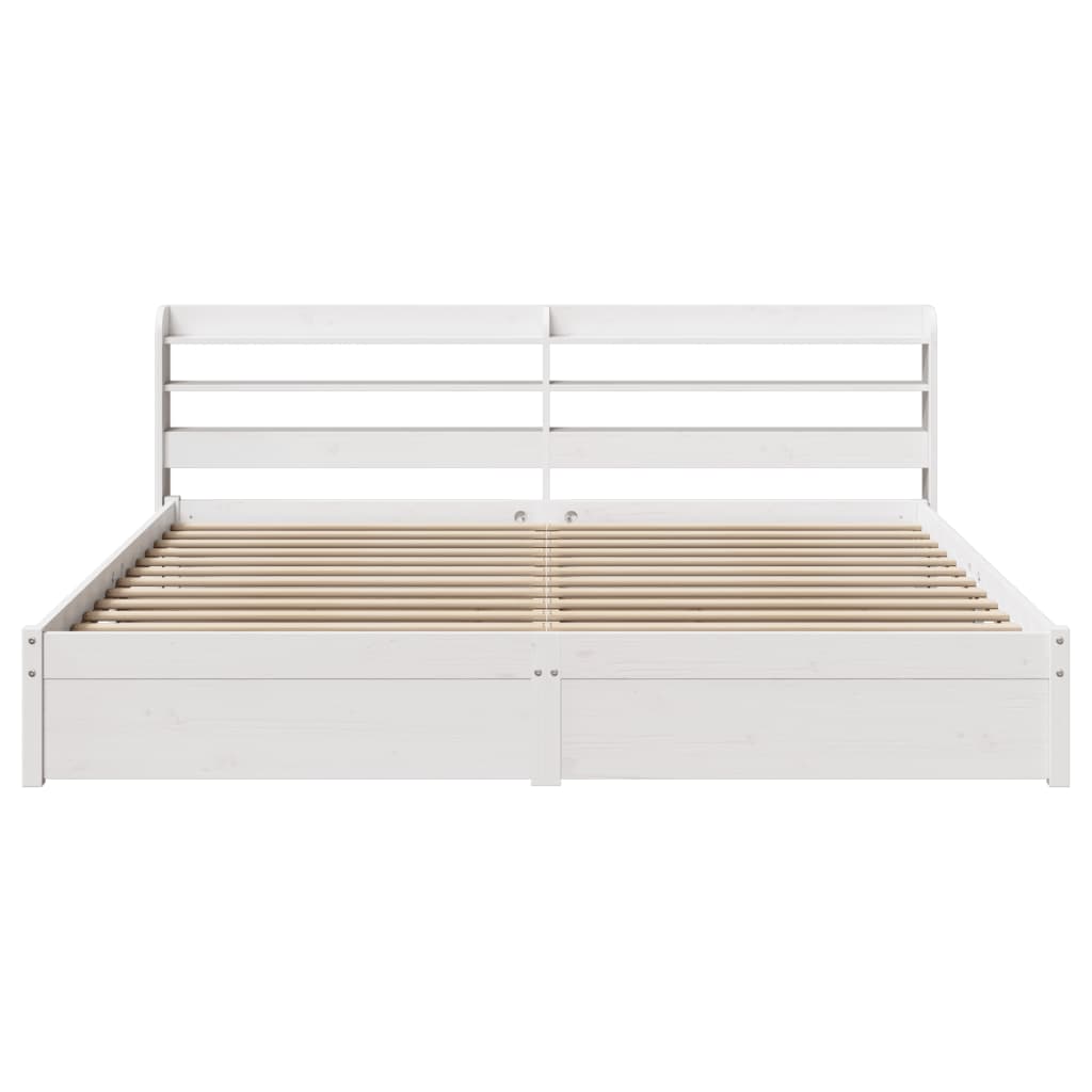 Sengeramme Med Hodegavl Hvit 180X200 Cm Heltre Furu