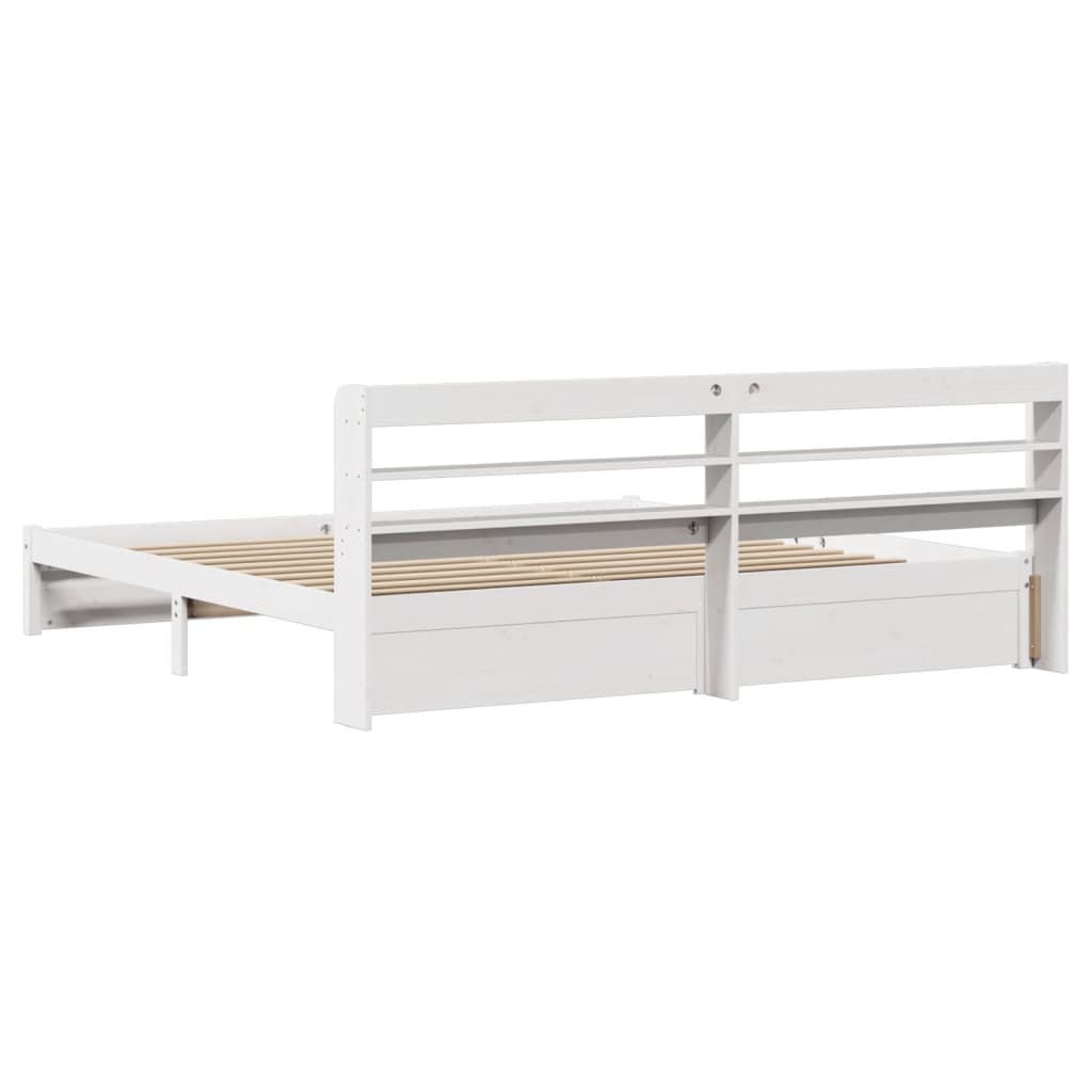 Sengeramme Med Hodegavl Hvit 180X200 Cm Heltre Furu