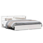 Sengeramme Med Hodegavl Hvit 200X200 Cm Heltre Furu