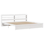 Sengeramme Med Hodegavl Hvit 200X200 Cm Heltre Furu