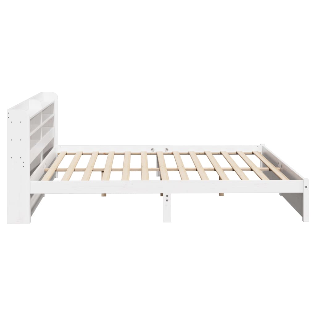 Sengeramme Med Hodegavl Hvit 200X200 Cm Heltre Furu