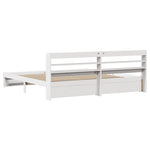 Sengeramme Med Hodegavl Hvit 200X200 Cm Heltre Furu