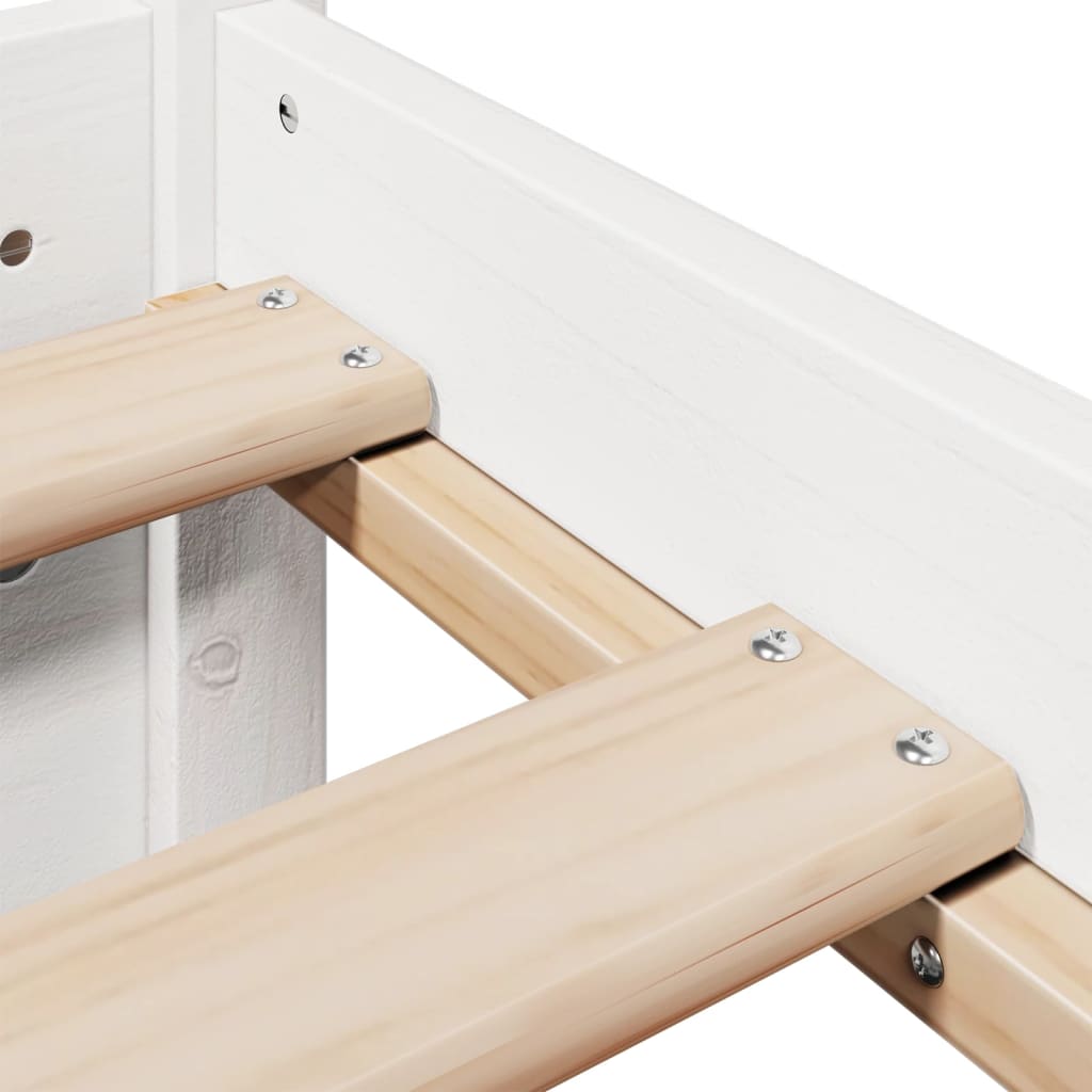 Sengeramme Med Hodegavl Hvit 200X200 Cm Heltre Furu