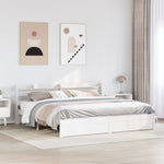 Sengeramme Med Hodegavl Hvit 200X200 Cm Heltre Furu
