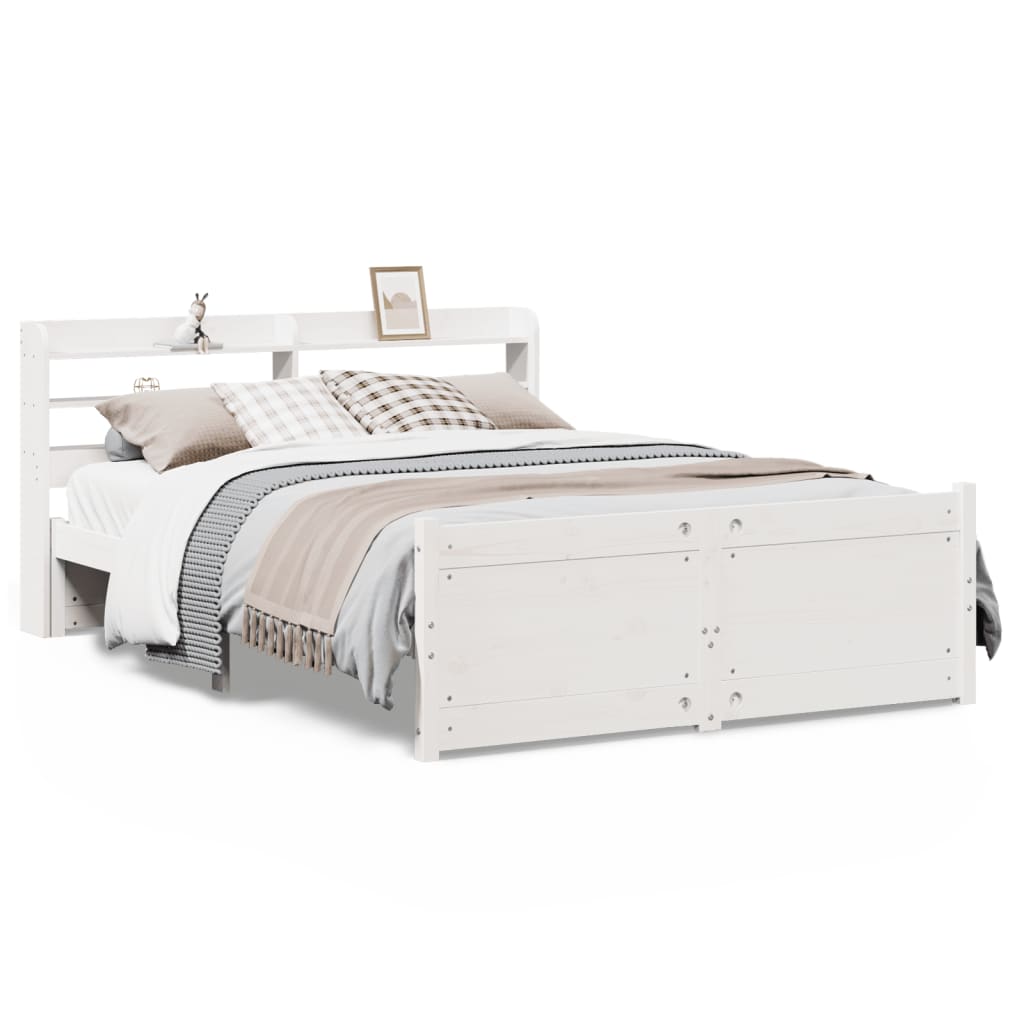 Sengeramme Med Hodegavl Hvit 140X200 Cm Heltre Furu