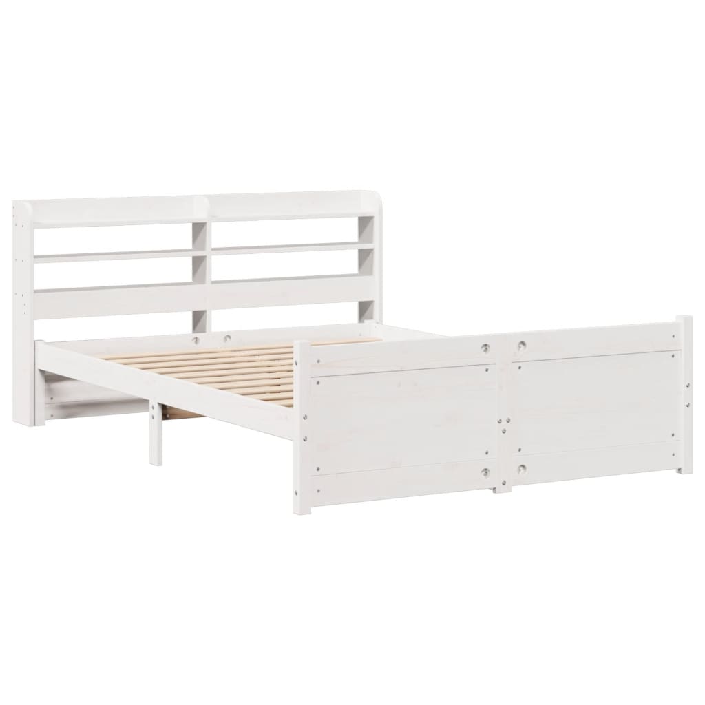Sengeramme Med Hodegavl Hvit 140X200 Cm Heltre Furu
