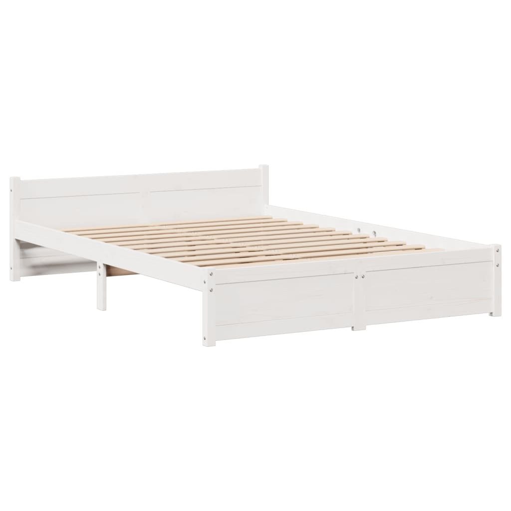Sengeramme Med Hodegavl Hvit 140X200 Cm Heltre Furu
