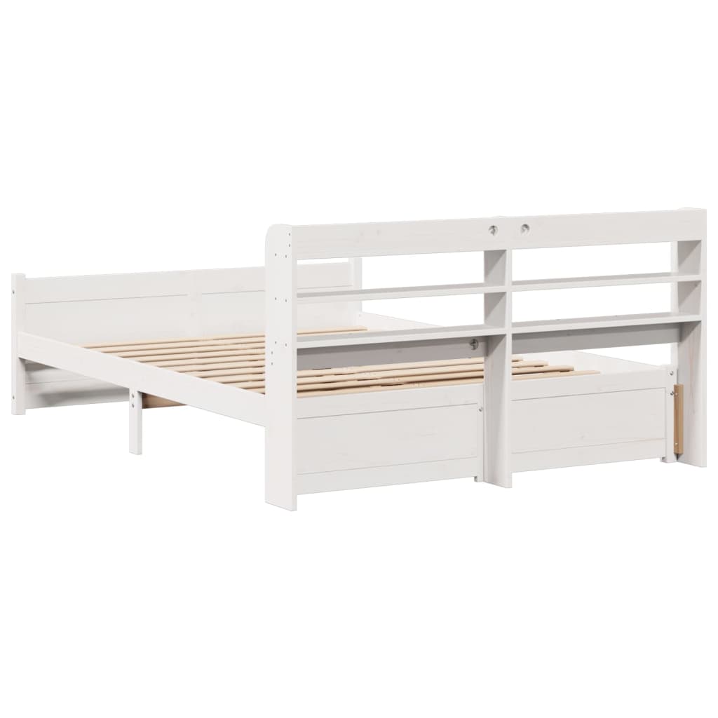 Sengeramme Med Hodegavl Hvit 140X200 Cm Heltre Furu