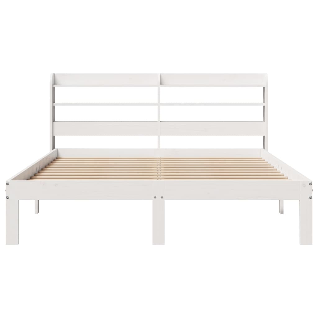 Sengeramme Med Hodegavl Hvit 140X190 Cm Heltre Furu