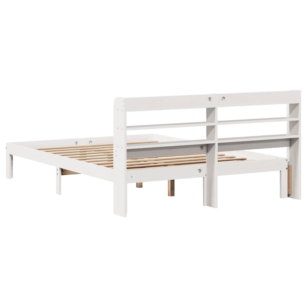 Sengeramme Med Hodegavl Hvit 140X190 Cm Heltre Furu
