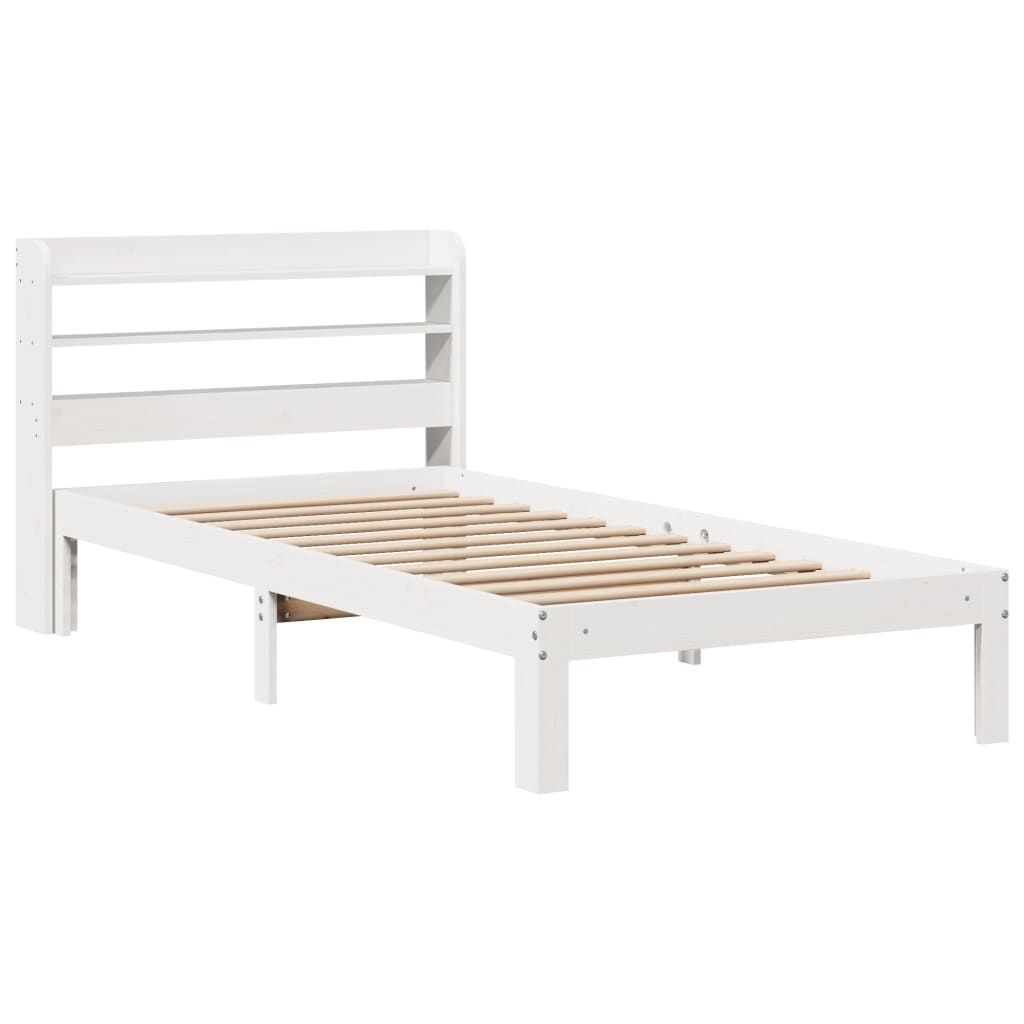 Sengeramme Med Hodegavl Hvit 90X200 Cm Heltre Furu
