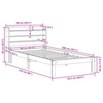 Sengeramme Med Hodegavl Hvit 90X200 Cm Heltre Furu