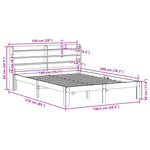 Sengeramme Med Hodegavl Hvit 140X200 Cm Heltre Furu