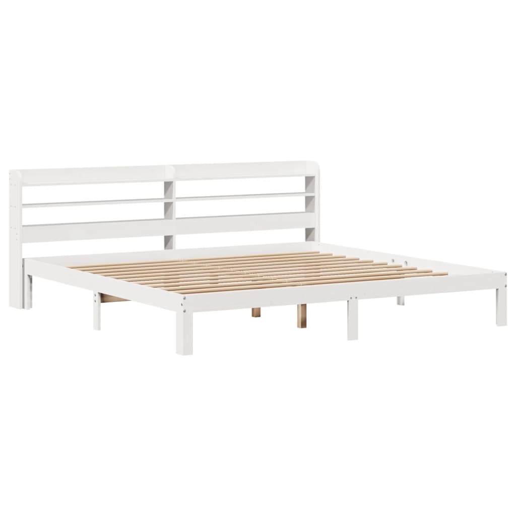 Sengeramme Med Hodegavl Hvit 180X200 Cm Heltre Furu