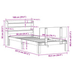 Sengeramme Med Hodegavl Hvit 90X200 Cm Heltre Furu