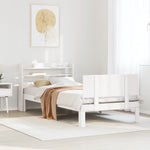 Sengeramme Med Hodegavl Hvit 90X200 Cm Heltre Furu