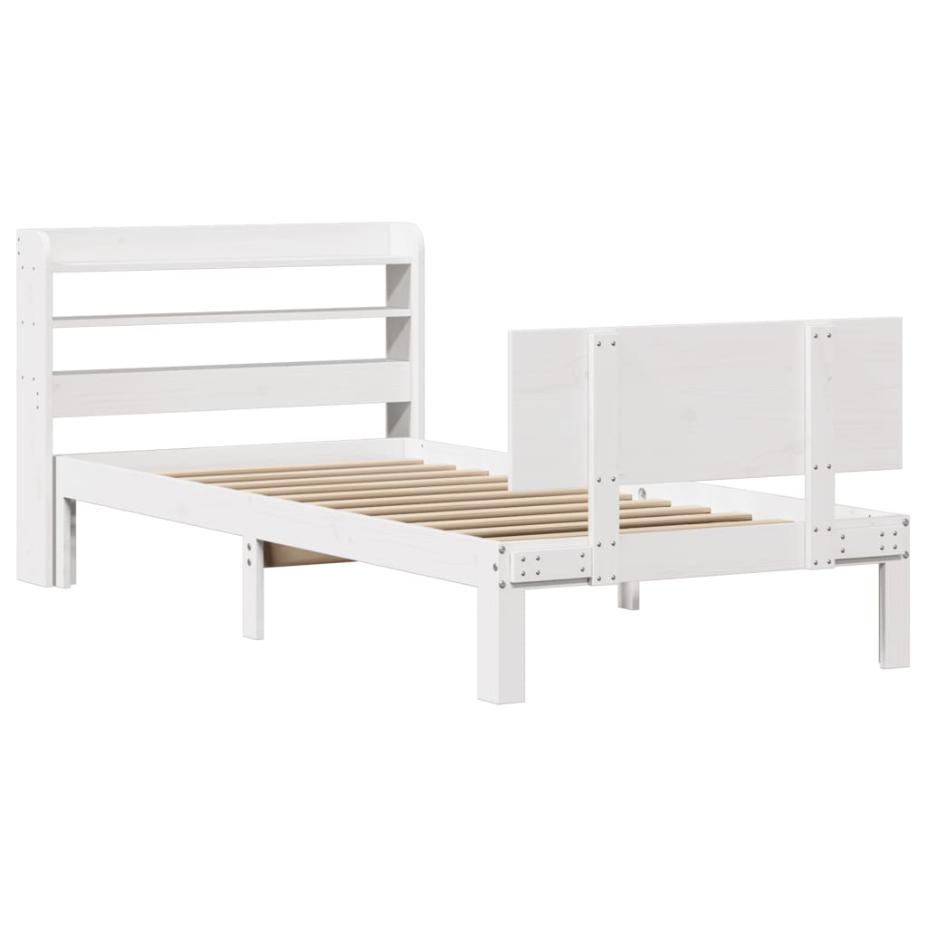 Sengeramme Med Hodegavl Hvit 100X200 Cm Heltre Furu