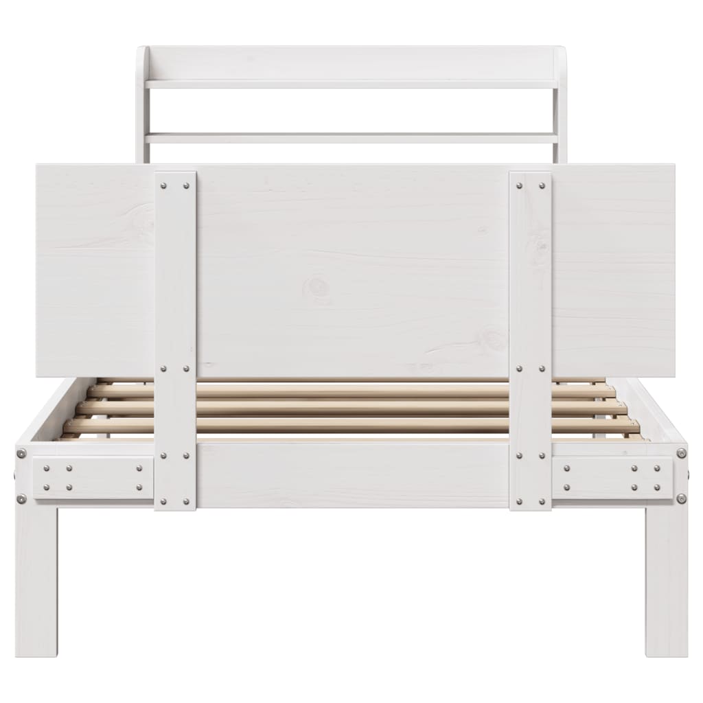 Sengeramme Med Hodegavl Hvit 100X200 Cm Heltre Furu