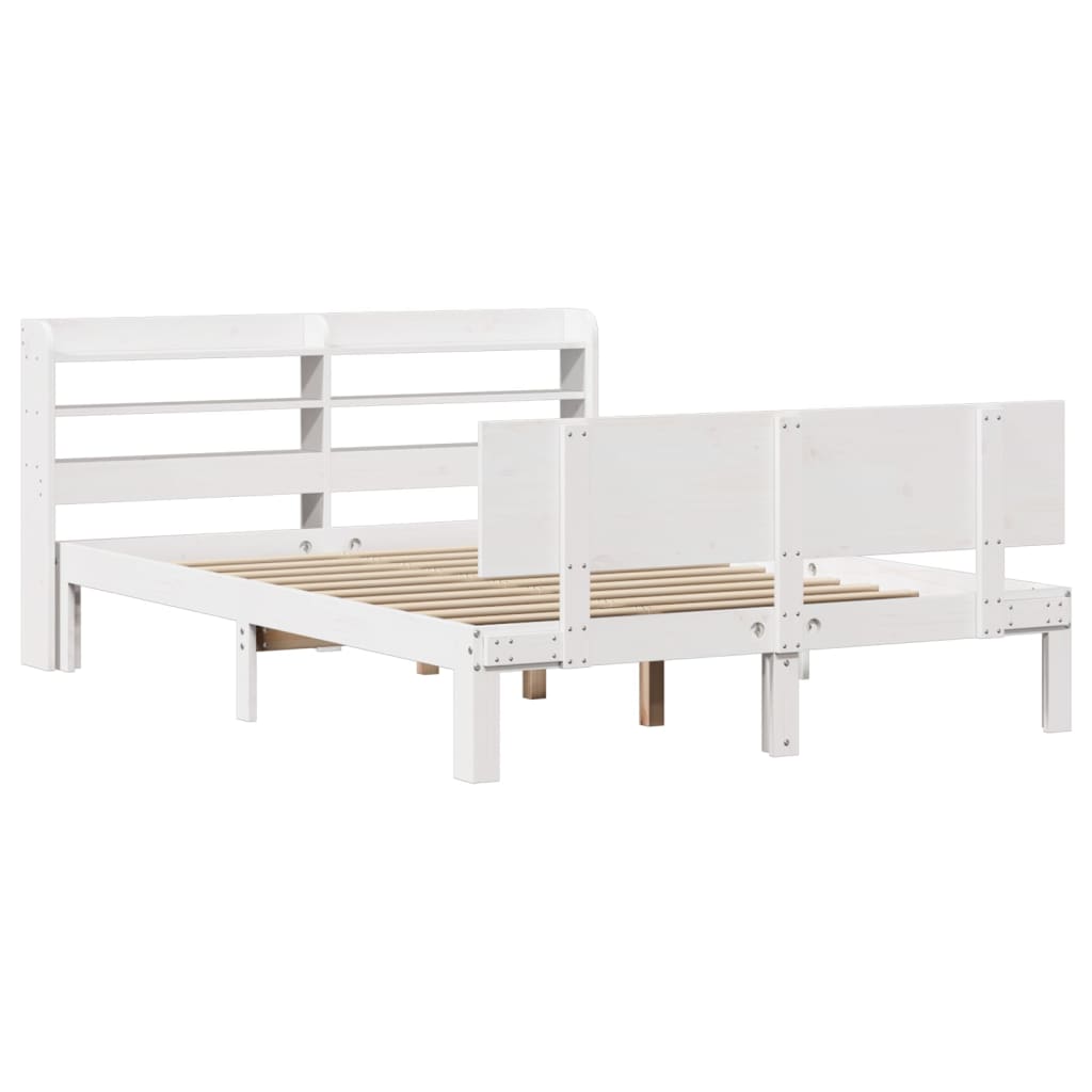Sengeramme Med Hodegavl Hvit 120X200 Cm Heltre Furu