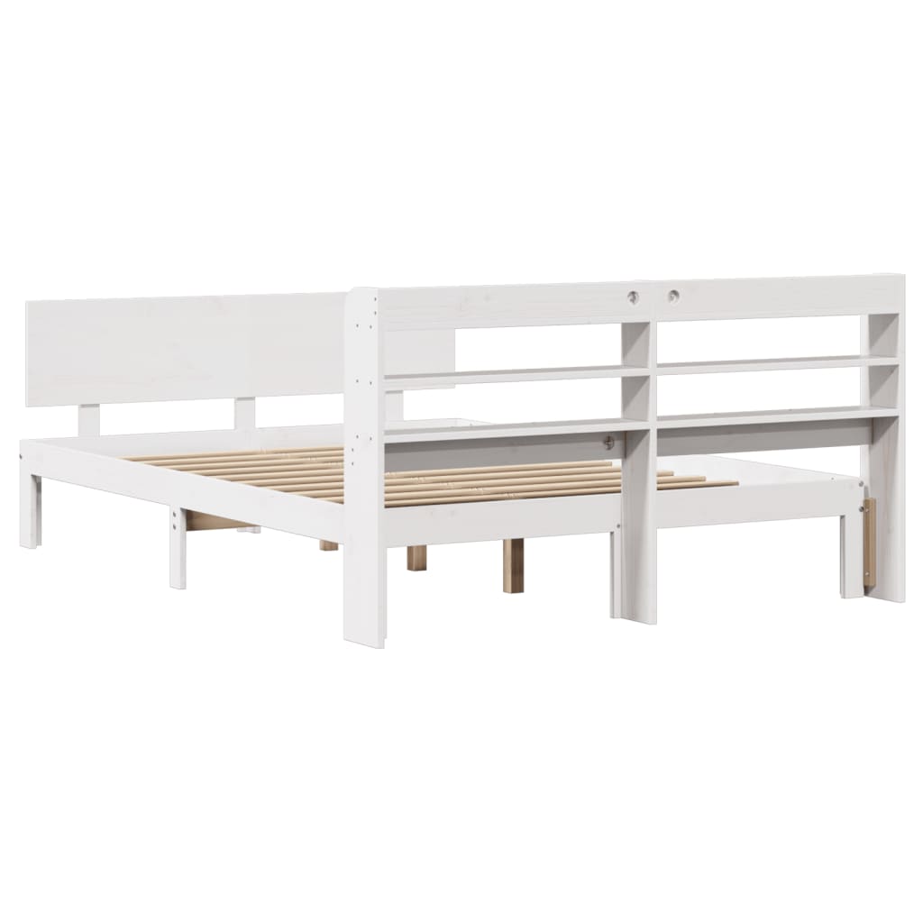 Sengeramme Med Hodegavl Hvit 120X200 Cm Heltre Furu