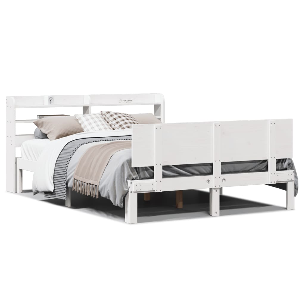 Sengeramme Med Hodegavl Hvit 160X200 Cm Heltre Furu