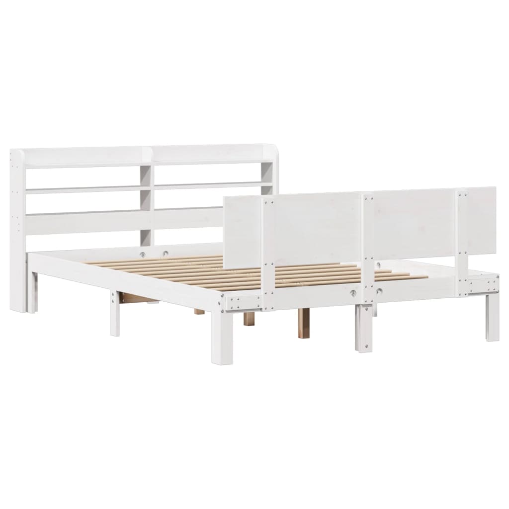 Sengeramme Med Hodegavl Hvit 160X200 Cm Heltre Furu