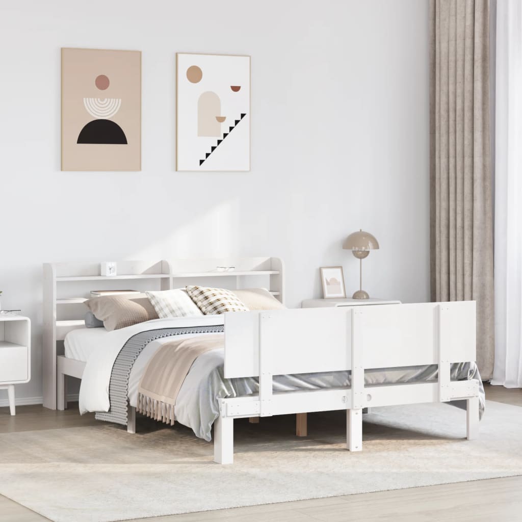 Sengeramme Med Hodegavl Hvit 160X200 Cm Heltre Furu