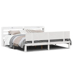 Sengeramme Med Hodegavl Hvit 200X200 Cm Heltre Furu
