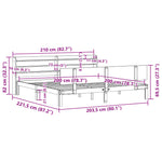 Sengeramme Med Hodegavl Hvit 200X200 Cm Heltre Furu