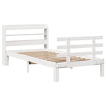 Sengeramme Med Hodegavl Hvit 75X190 Cm Heltre Furu